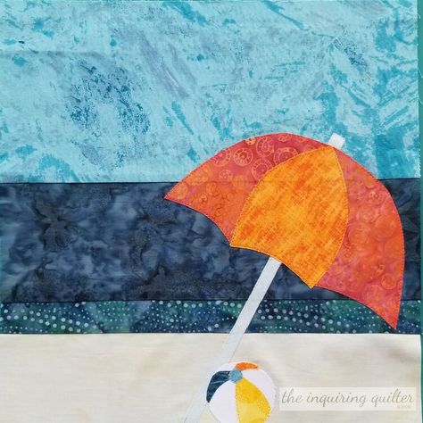 Umbrella Quilt Block, Rose Quilt Block, Boat Quilt, Panel Quilt Patterns, Beach Quilt, Quilt Retreat, Spring Quilts, Summer Quilts, Quilt Block Pattern