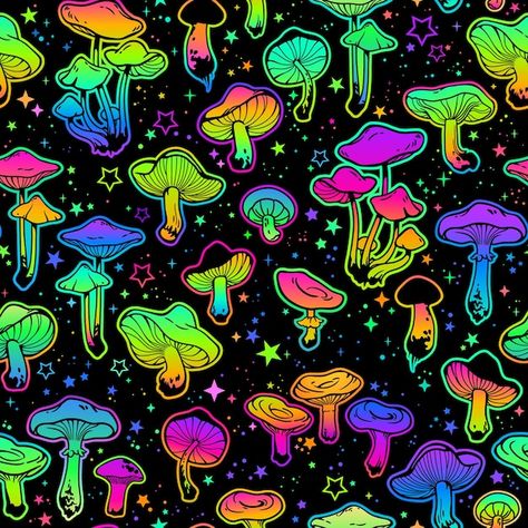 Renters Wallpaper, Colorful Mushrooms, Mushroom Wallpaper, Zero Wallpaper, Occult Symbols, Psy Art, Mushroom Design, Patterned Vinyl, Mushroom Art