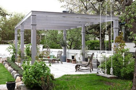 Garage Pergola, Pergola Swing, Modern Pergola, Pergola Attached To House, Pergola Garden, Pergola Design, Weber Grill, Garden Arbor, Secret Gardens