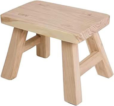 Golden Sun WM Unfinished Step Stool Footstool Wooden Small for Kids Adults Sink Plant Stand Fishing Stool (Wood) Small Wooden Stool, Wood Step Stool, Tall Stools, Stand Plant, Wooden Step Stool, Wood Steps, Stool Wood, Light Colored Wood, Kids Stool