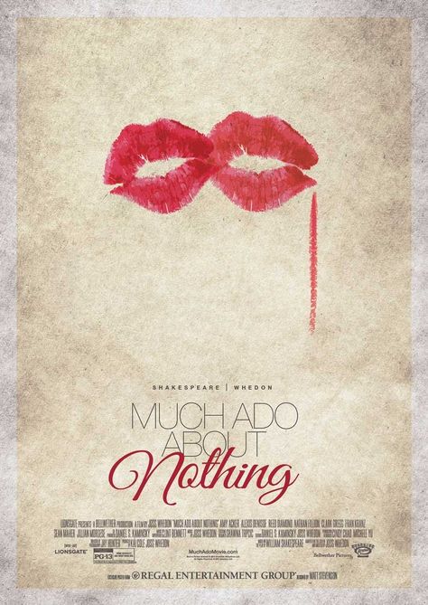 Much Ado About Nothing, Play Poster, Superhero Poster, Best Movie Posters, Shakespeare Plays, Joss Whedon, Theatre Poster, Movie Tickets, Movie Posters Minimalist