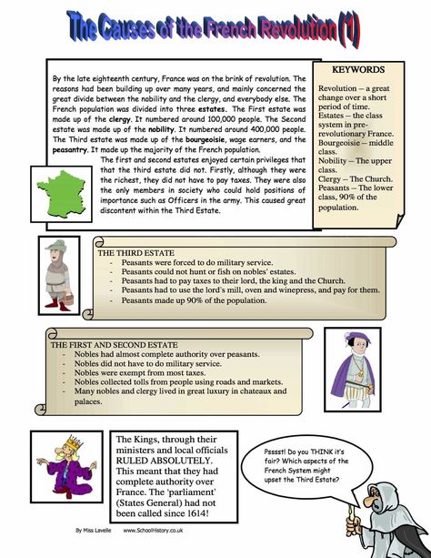 Causes Of The French Revolution Worksheet - Free PDF Download French Revolution Worksheet, French Revolution Notes, French Revolution History, French Stuff, 6th Grade Social Studies, World History Lessons, Royal History, French Teaching Resources, The French Revolution