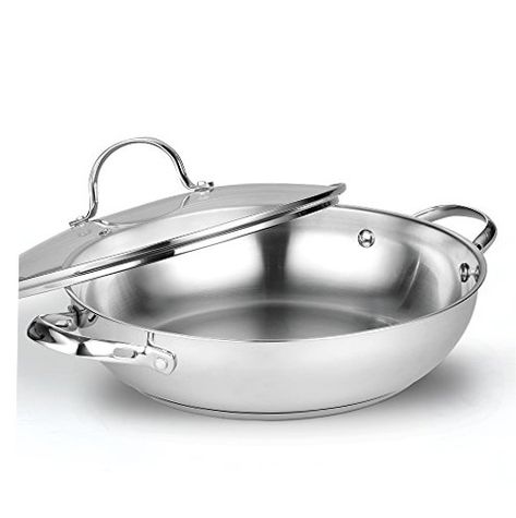 https://ventalio.com/product/12-inch-30cm-classic-stainless-steel-everyday-chefs-stir-fry-pan/ Wok Stir Fry, Induction Stove Top, Deep Frying Pan, Induction Cookware, Cookware Set Stainless Steel, Timeless Kitchen, Stainless Steel Cookware, Fry Pan, Kitchen Cookware