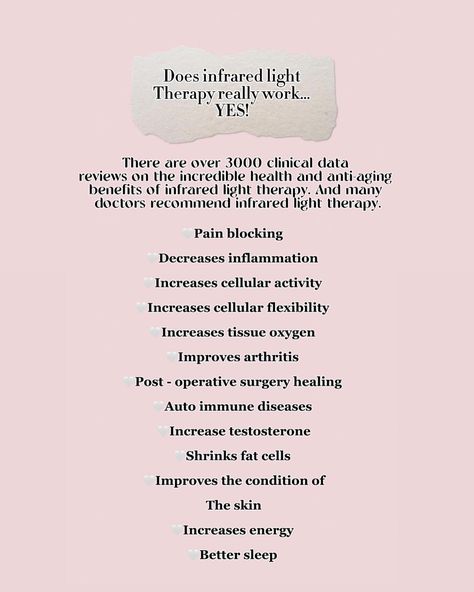 Does Infrared light therapy work… YES! When it comes to LED light therapy, the benefits are plentiful. From promoting collagen production and reducing wrinkles to improving skin elasticity and enhancing circulation, LED light therapy offers a non-invasive and effective solution for achieving healthier and more radiant skin. #IlluminateYourSkin #GlowWithCELIJA #LightUpYourLife #RadiantRecovery #ShineBrightWithLED #GlowGetter #LightTherapyMagic #LightTherapyLove #LEDWellnessWarrior #Illuminate... Infrared Light Therapy, Decrease Inflammation, Increase Testosterone, Infrared Light, Led Light Therapy, Collagen Production, Improve Skin Elasticity, Autoimmune Disease, Reduce Wrinkles