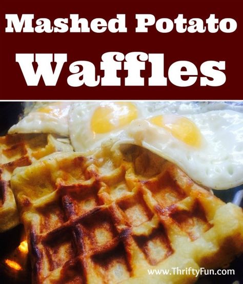 This is a guide about making mashed potato waffles. Mashed potatoes seem to be a staple food this time of year. The next time you have some left over, try turning them into delicious waffles. Waffle Meals, Mashed Potato Waffles, Waffle Cakes, Potato Waffle Recipe, Waffle Ideas, Cooking Potatoes, Nutritional Recipes, Yummy Waffles, Waffle Iron Recipes