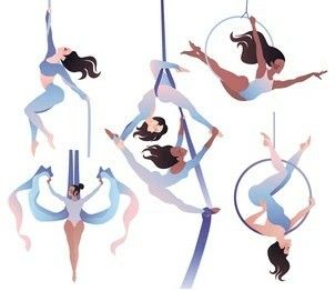 Aerial Ring, Circus Acrobat, Gymnastics Images, Ring Vector, Ring Svg, Aerial Gymnastics, Pin Up Cartoons, Art Bases, Digital Ideas