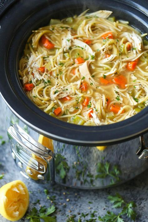 Yum! Slow Cooker Chicken Noodle, Asian Chicken Noodle Soup, Slow Cooker Chicken Noodle Soup, Crock Pot Recipes, Crockpot Dishes, Crock Pot Soup, Crock Pot Slow Cooker, Eating Clean, Crockpot Recipes Slow Cooker