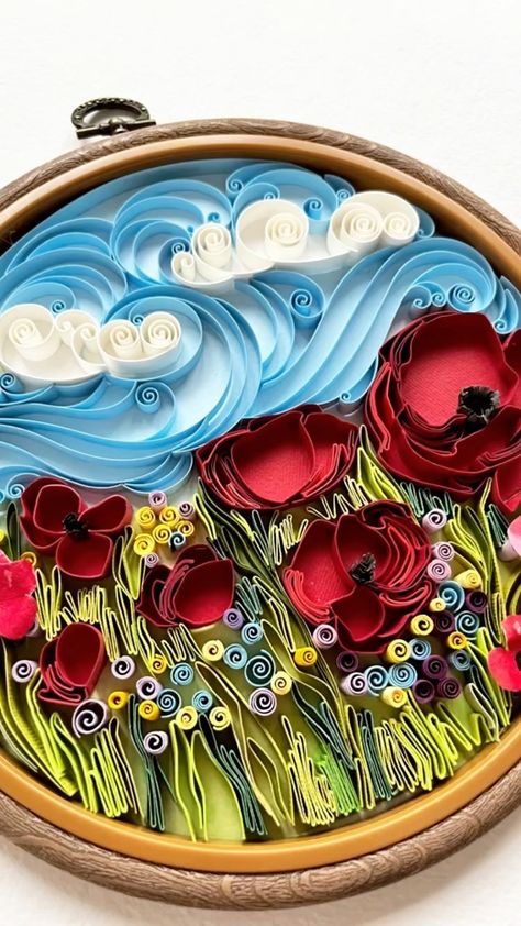 Blue Sky And Sea, Quilling Images, Diy Quilling Crafts, Quilling Flower Designs, Quilling Supplies, Arte Quilling, Quilling Pattern, Paper Quilling For Beginners, Sky And Sea