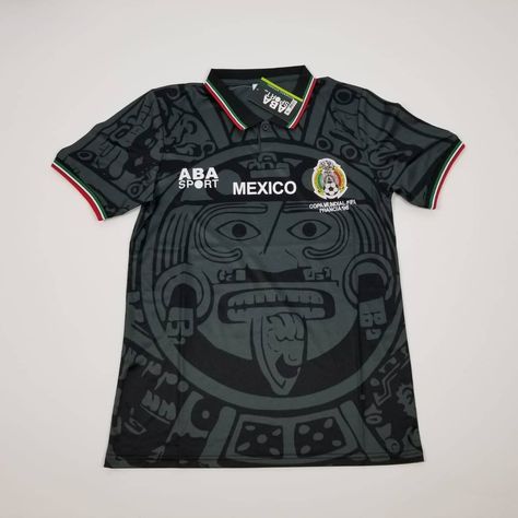 Mexico Soccer Team 1998 Retro Jersey - Collar - 100% Polyester - 1998 Black Jersey - Fitted MEASUREMENTS (width) S - 19 inches M - 20 inches L - 21 inches XL - 22 inches 2XL - 23 inches NOTE: Measurements were taken from pit to pit with garment laying flat. Custom Soccer Jerseys, Black Soccer Jersey, Black Jersey, Mexico Soccer Shirt, Mexico Jersey, Mexican Team, Mexico Soccer Jersey, Mexico Soccer, Best Jersey