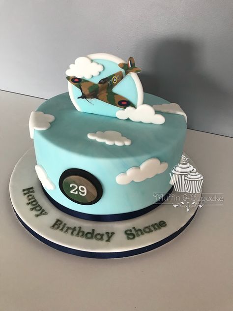 Spitfire Cake, Airplane Birthday Cakes, Airplane Party, Car Cake, Pirate Birthday, Cake Decoration, 50th Birthday, Birthday Cakes, Cake Decorating