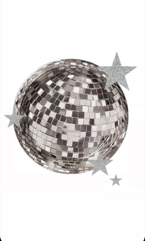 Mirror Ball, Disco Ball, Mirror, Stars, Silver, White