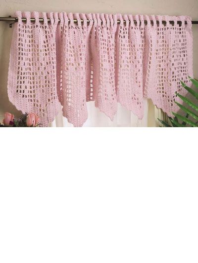 hearts N flowers valance Diy Crochet Curtains, Valance Patterns Free, Hexagon Crochet Pattern, Valance Patterns, Crochet Curtain Pattern, Annie's Crochet, Crochet Curtains, Crochet Hexagon, Crochet Home Decor