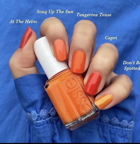 Tangerine Nail Color, Tangerine Nails, Travel Attire, Pretty Eye Makeup, Nail Beauty, Essie Nail Polish, Essie Nail, Beauty Queen, Pretty Eyes