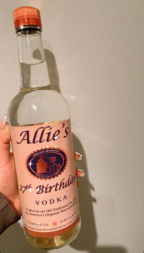 #titosvodka Custom Titos Bottle, Personalised Bottle Labels, Tito's Vodka Bottle, Bottle Labels, Vodka Bottle, Vodka, Gift Ideas, Drinks, Birthday