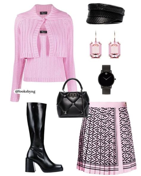 Pink Blumarine, Versace Outfit Women, Rich Outfits, Versace Outfit, Pink Fits, Church Outfits, Stylish Clothes For Women, November 13