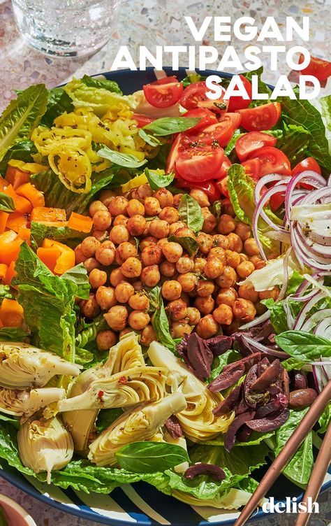 Vegan Chopped Salad Recipes, Vegan Antipasto Salad, Vegan Chopped Salad, Italian Raw Veggie Salad, Vegan Italian Chopped Salad, Whole 30 Antipasto Salad, Vegan Antipasto, Vegetarian Antipasto, Wfpb Meals