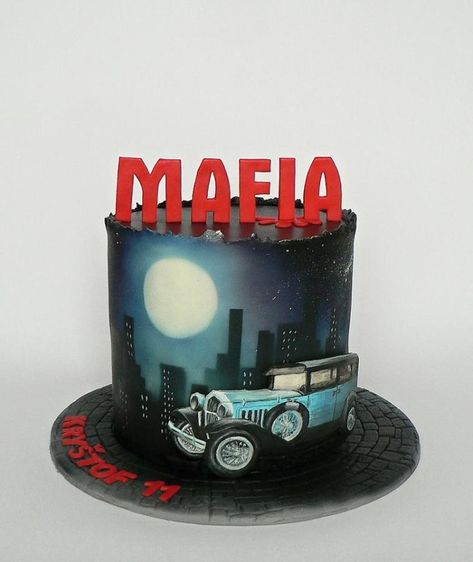 Mafia rules the night by Martina Matyášová Birthday Cake For 40 Year Old Man, Mafia Wedding Cake, Mafia Rules, Mafia Wedding, Mafia Theme, Men Cakes, Paint Cakes, Mafia Party, Celebration Desserts