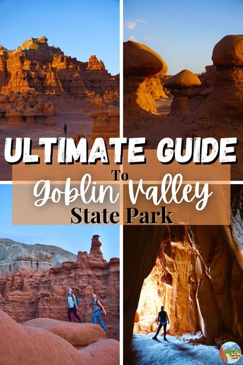 In this ultimate guide for Goblin Valley State Park, we go over everything you need to know while exploring this park. From accommodation, best hiking trails, mountain biking, safety, best time to visit and more.... #GoblinValleyStatePark #TravelGuide Goblin Valley State Park Utah, Goblin State Park Utah, San Rafael Swell Utah, 50 States Travel, Travel Utah, Goblin Valley State Park, Usa Places, Sister Trip, Utah Trip