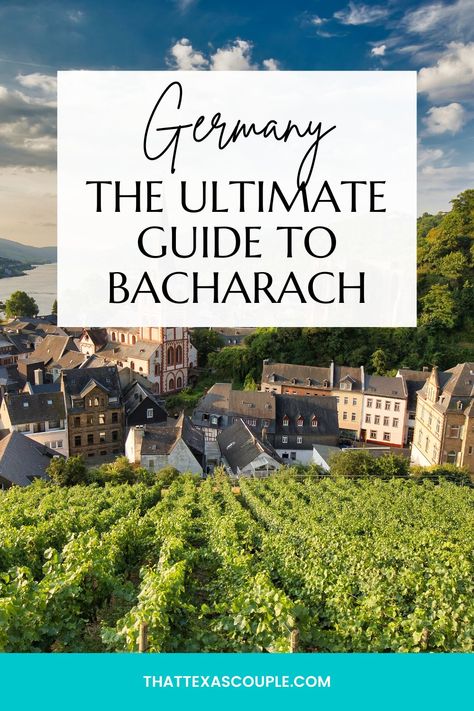 If you're planning a visit to Germany then you should absolutely include Bacharach. Here we have outlined all of the great things to do, see, and eat in this small German town. Located in the Rhine Valley, Bacharach is a fairy-tale town with half-timbered houses, a German castle, great wine, and so much more! Read all about it here! Travel guide | Europe | Germany travel | Romantic Rhine | Rhine River | Rhine Valley | European aesthetic | summer bucket list Bacharach Germany, Rhine Valley, German Town, Switzerland Vacation, German Travel, Germany Travel Guide, Germany Vacation, Europe Germany, European Aesthetic