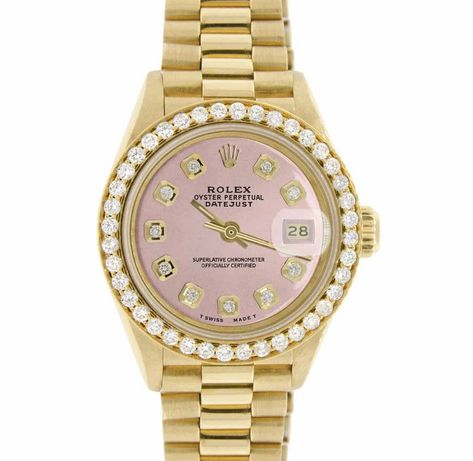 BARBIANA — Oyster Perpetual DateJust ... Gold Rolex Women, Rolex Pink, Princess Lifestyle, Rolex Women, Boot Bling, Oyster Perpetual Datejust, Gold Rolex, Pink Watch, Gold And Pink