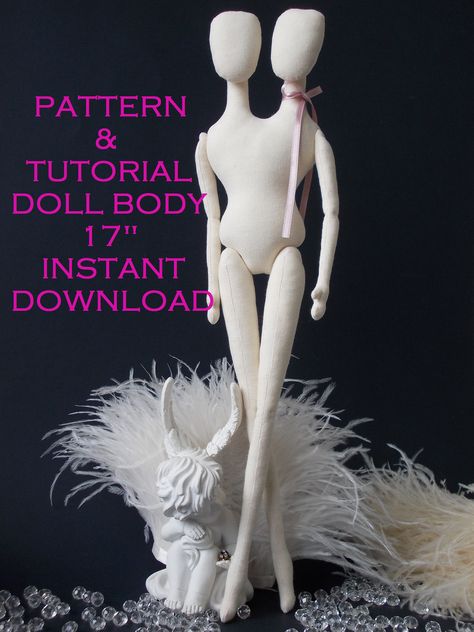 This Blank Doll Siamese Twin Body Doll measures 17 inches (43 cm) tall. Beautiful Unusual model. Sewing pattern and tutorial with step by step instruction and photos. The blank doll body are ready for your own creativity.You can personalize them by adding your choice of hair and clothing. I didn't make a wardrobe for this rag doll. Each of my PDF tutorial is a small book of knowledge. All PDF files are made with the name MadeByMiculinko, my first store A higher level of knowledge in sewing is re Book Of Knowledge, Doll Making Patterns, Twin Dolls, Small Book, Unique Dolls, Doll Tutorial, Soft Dolls, Soft Sculpture, Doll Clothes Patterns