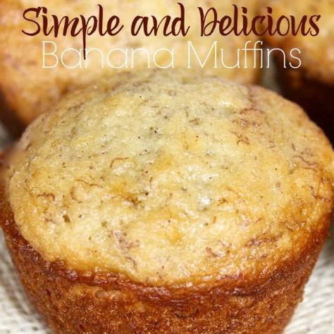 Simple Banana Muffins - The Happy Housewife™ :: Cooking Simple Banana Muffins, Banana Muffins Easy, Healthy Muffin, Banana Muffin Recipe, Happy Housewife, Baked Donuts, Köstliche Desserts, Banana Recipes, Banana Muffins