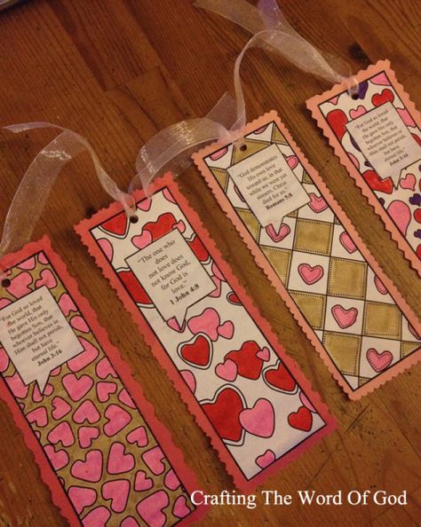 Church Valentines Crafts, Christian Valentines Crafts, Sunday School Valentines, Church Valentines, Religious Valentines, Valentines Bookmarks, Christian Valentines, Sunday School Crafts For Kids, Christian Crafts