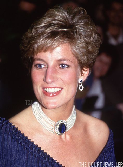 Princess Diana's Sapphire and Pearl Choker Necklace | The Court Jeweller Princess Diana Pearls, Princess Diana's Jewelry, Princess Diana Pearl Earrings, Princess Diana Sapphire Jewelry, Princess Diana Pearl Necklace, Princess Diana Jewelry, Princess Diana Pearl Choker, Sapphire And Pearl, Jewellery Shoot