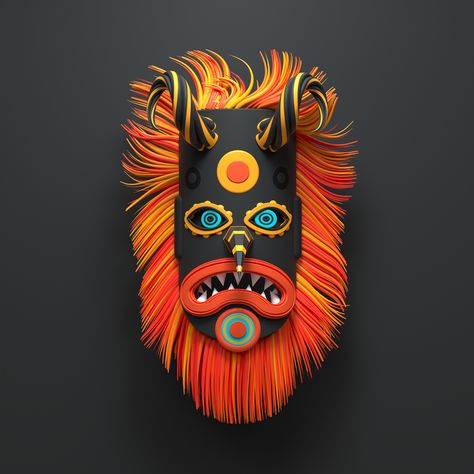 Amazing Renders of Traditional Kukeri Masks – Fubiz Media Wolf With Red Eyes, Mask Drawing, Masks Crafts, Photography Themes, Wall Mask, Kids Room Inspiration, Sketches Simple, 3d Wall Art, Book Projects