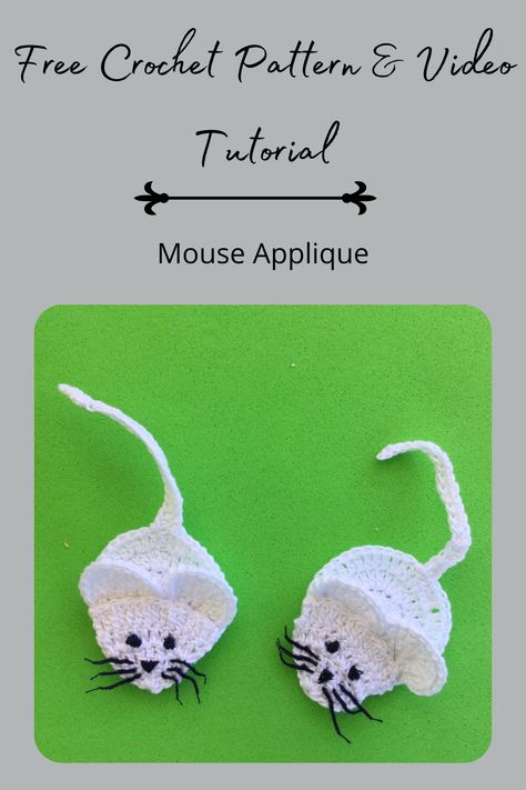 Crochet Applique Patterns Free Animal, Frog Applique Pattern, Crochet Mouse Pattern, Mouse Applique, Crochet Applique Patterns Free, Butterfly Tutorial, Mouse Pattern, Crochet Fish, Crochet Blanket Pattern Easy