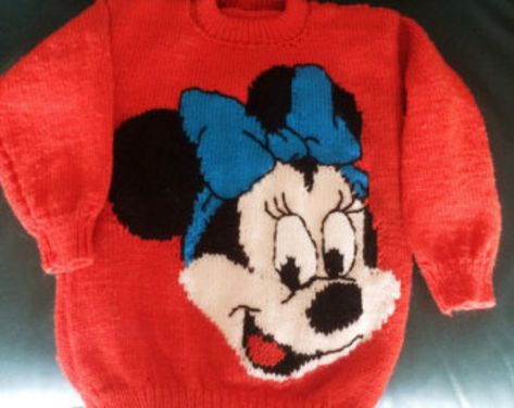 1950s childs hand knit cardigan sweater with old school Mickey | Etsy Minnie Mouse Sweater, Intermediate Knitting Patterns, Knitting Patterns Boys, Jumper Pattern, Advanced Knitting, Kids Knitting Patterns, Minnie Mouse Christmas, Knitting Patterns Free Sweater, Dishcloth Knitting Patterns