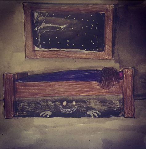 #intober#art#ink#monsterunderthebed Concertina Book, Monster Under The Bed, Snowy Night, Scary Art, Art Ink, Book Ideas, Art Boards, Album Covers, Places To Visit