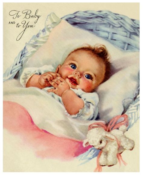 Postal Vintage, Free Printable Cards, Baby Illustration, Baby Images, Images Vintage, Baby Art, Vintage Greeting Cards, Vintage Printables, Childrens Illustrations