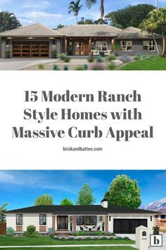 Ranch Home Exteriors, Trending Color Palettes, Modern Ranch Style Homes, Brick Ranch Houses, Ranch House Remodel, Modern Ranch House, Exterior House Colors Ranch Style, Ranch House Exterior, Ranch Remodel