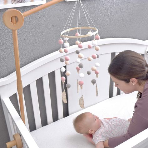 Crib Mobile Arm, Wooden Crib, Wooden Cribs, Crib Nursery, Wooden Mobile, Mobile Hanger, Toddler Crib, Mobile Holder, Crib Mobile