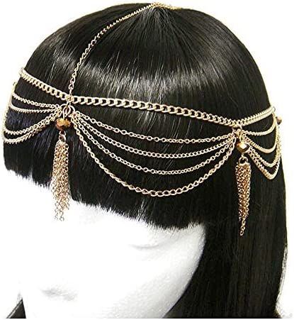 Chain Hair Accessories, Egyptian Hairstyles, Egyptian Wedding, Egyptian Fashion, Gold Bangles Indian, Egyptian Style, Hair Chains, Long Pearl Necklaces, Mangalsutra Designs