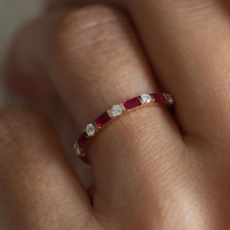 Ruby – FERKOS FJ Ruby And Diamond Ring Band, Stackable Wedding Rings, Stackable Wedding Ring, Ruby Band Ring, Ruby Wedding Band, Stackable Rings Wedding, Ruby Bands, Ruby Ring Gold, Ruby Rings