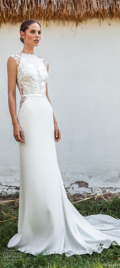 daalarna fall 2020 bridal cap sleeves high neckline embellished bodice clean skirt sheath wedding dress chapel train (13) mv -- Daalarna Fall 2020 Wedding Dresses | Wedding Inspirasi #wedding #weddings #bridal #weddingdress #weddingdresses #bride #fashion #collection:Folk #label:Daalarna #season:Fall/Winter #week:472019 #year:2020 ~ Bridal Dresses Sheath, Hogh Neck Wedding Dress, Wedding Dress High Back, Wedding Gowns High Neck, A Line Wedding Dress High Neck, Wedding Dress For Slim Women, Sheath Wedding Dress With Short Sleeves, Cap Sleeve Trumpet Wedding Dress, Slash Neck Wedding Dress