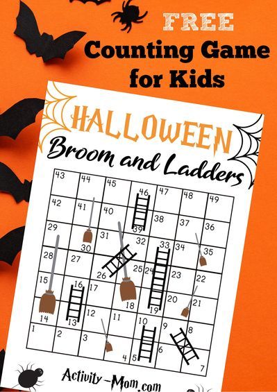 Halloween Counting Activities, Free Halloween Games, Halloween Math Games, Counting Board, Halloween Counting, Halloween Brooms, Halloween Math Activities, Math Board Games, Kindergarten Math Games