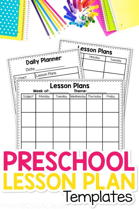 Preschool Lesson Plan Template Preschool Lesson Plans Themes, Free Lesson Planner, Toddler Lesson Plans Template, Preschool Weekly Lesson Plans, Teacher Lesson Plans Template, Homeschool Lesson Planner, Daycare Lesson Plans, Preschool Lesson Plan Template, Preschool Spanish