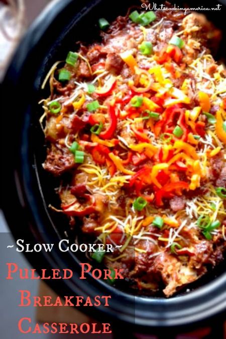 Pulled Pork Breakfast, Pork Breakfast, Casseroles Recipes, Whats Cooking, Breakfast Casserole Recipe, Paleo Crockpot, Crockpot Cooking, Slow Cooker Pulled Pork, Crockpot Pork