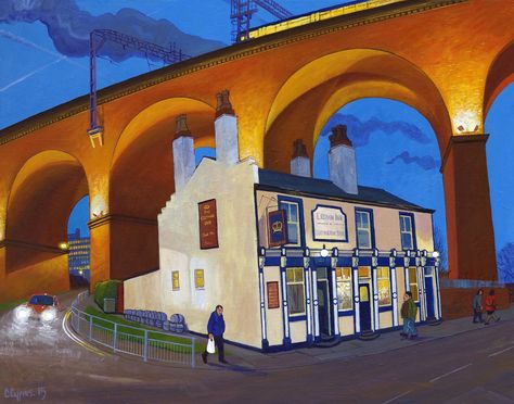 Northern Lights: Chris Cyprus's paintings capture the bygone beauty of sodium-lit streets | Creative Boom Cyprus Art, Manchester Street, Popular Paintings, Northern England, Winter Walk, Street Lamp, Terrace House, Art Google, Cyprus