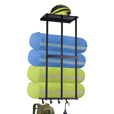 PRICES MAY VARY. 【Large Capacity for Use】This wall mounted camping chair storage for garage has strong load-bearing capacity. The size of the floating rack is 11.8 in (width) x 7.32 in (depth), and the storage space inside the rack is 28.74 in (height) x 6.49 in (depth). 【Great Space Saver】The camp chair storage for garage design fully utilizes unused wall space. It can be used to organize camping chairs, tents, umbrellas, yoga mats, etc. 【High Quality Material】The metal garage organization is m Camping Chair Storage, Camp Chair Storage, Storage For Garage, Collapsible Chair, Umbrella Storage, Camp Chair, Metal Garage, Metal Garages, Beach Chair Umbrella