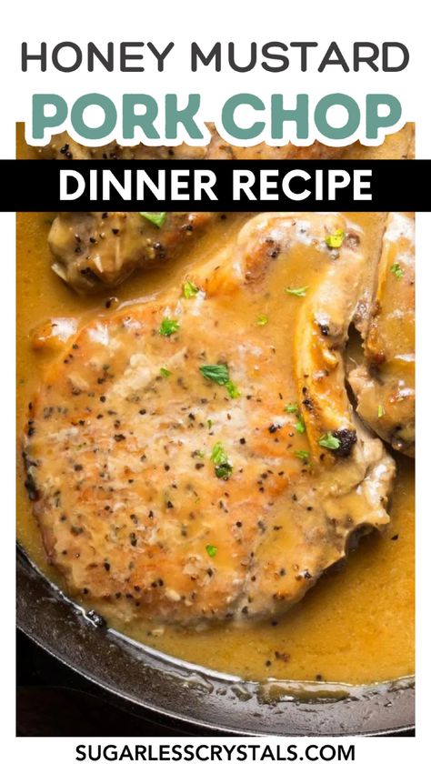 Elevate your weeknight dinner with these easy honey mustard pork chops. Tender and juicy, these pork chops are coated in a sweet and tangy honey mustard sauce that perfectly complements the meat. Whether you're using bone-in or boneless chops, this recipe is quick and simple. Serve alongside rice for a delicious meal that your family will love. Discover the best way to make honey mustard pork chops today! Juicy Boneless Pork Chop Recipes, Bone In Pork Chop Recipe, Pork Chops Tender, Make Honey Mustard, Honey Glazed Pork Chops, Easy Honey Mustard, Honey Mustard Pork Chops, Boneless Pork Chop Recipes, Honey Mustard Recipes