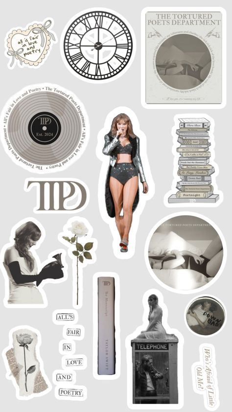 Ttpd stickers 📜 Taylor Swift Stickers, Scrapbook Stickers Printable, Taylor Swift Wallpaper, Journal Stickers, Scrapbook Stickers, Printable Stickers, Secret Santa, Sticker Set, Cute Stickers