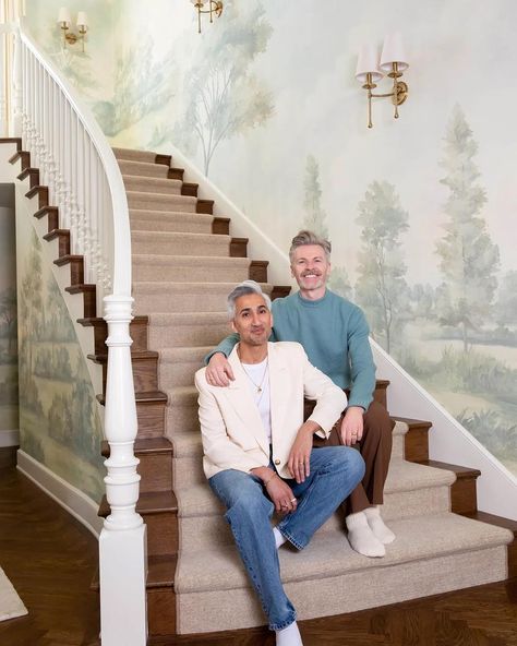 Susan Harter Muralpapers | What a monumental honor to be a part of @tanfrance and @robfranceillustration ‘s dream home. My team and I are giddy over here today to see... | Instagram Susan Harter, The Fox Group, Foyer Wallpaper, Visual Background, Fox Group, Next In Fashion, De Gournay Wallpaper, Tan France, Scenic Wallpaper