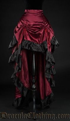 Satin Rouge Couche Bustle Jupe Costume Venitien, Mode Steampunk, Vampire Clothes, Saloon Girls, Bustle Skirt, Steampunk Costume, Gothic Steampunk, Steampunk Clothing, Gothic Outfits