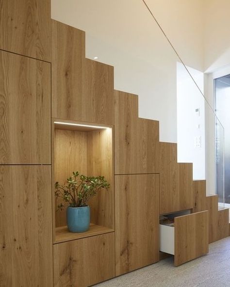 8 Space-Saving Staircase Concepts that'll Elevate Your Space - Matchness.com Space Saving Staircase, تحت الدرج, درج السلم, Staircase Interior Design, Staircase Design Modern, Zen Interiors, Stairs Design Interior, Staircase Storage, Stairs Design Modern