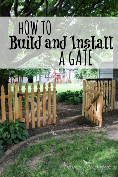 DIY Fences and Gates - Low Picket Fence - How To Make Easy Fence and Gate Project for Backyard and Home - Step by Step Tutorial and Ideas for Painting, Updating and Making Fences and DIY Gate - Cool Outdoors and Yard Projects http://diyjoy.com/diy-fences-gates Diy Fences, Picket Fence Gate, Diy Gate, Easy Fence, Split Rail Fence, Outdoor Gate, Natural Fence, Diy Fence, Building A Fence