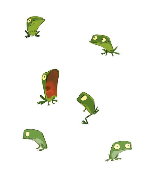 Frosch Illustration, Green Frogs, Frog Art, Illustration Inspiration, Character Design References, Children's Book Illustration, Creature Design, Design Reference, Cute Illustration